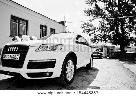 Hai, Ukraine - October 20, 2016: Audi Q7 Wedding Cortege