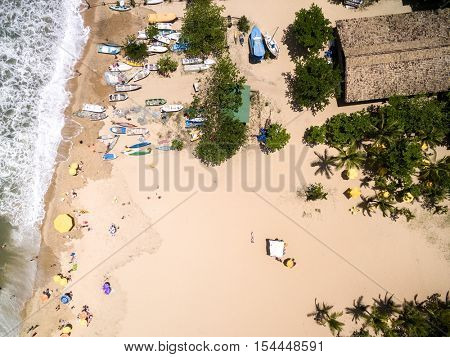 Top View of Cocanha Beach, Caraguatatuba, Sao Paulo, Brazil