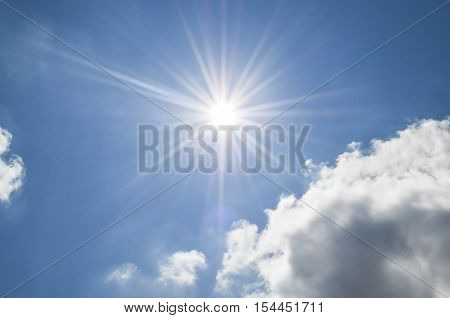 Clear skies with the Sun at noon