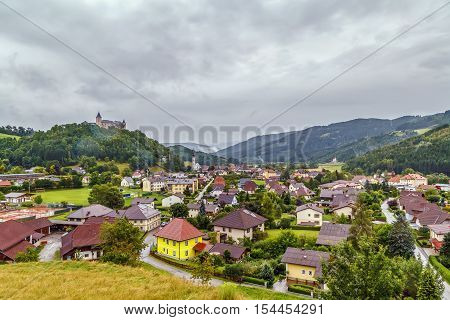 View of Strassburg village with castle on the hill Carinthia Austria