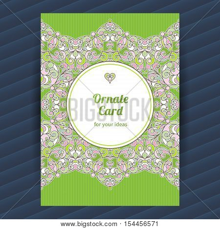 Vintage Ornate Card With Eastern Elements.