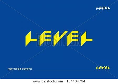 LEVEL. Graphic design. Typography. Logo. Vector illustration.