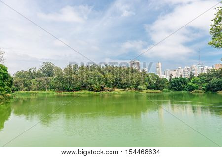 The Lake In The Aclimacao Park In Sao Paulo