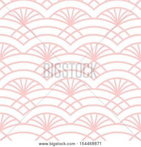 Trellis seamless pattern. Oriental colorful print in white and pink. Great for cover design fabric print wallpaper wrapping paper web page. Seamless art deco background.. Vector illustration.