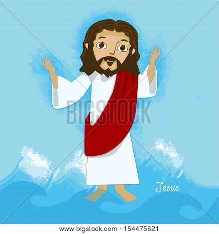 jesus christ cartoon drawing illustrations full color