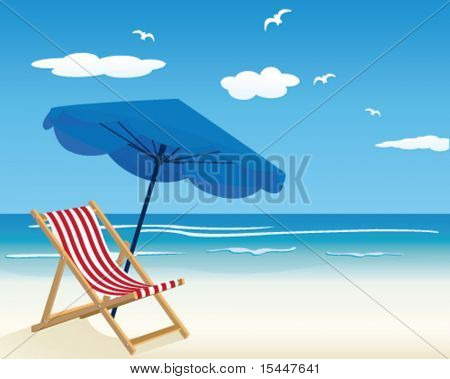 Chaise longue en una playa