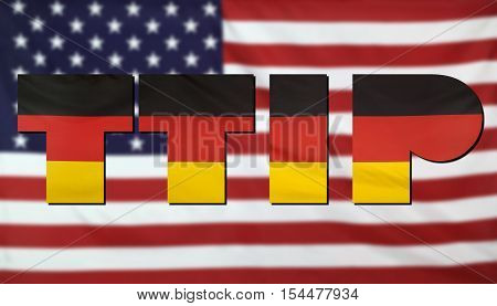 Ttip Concept Usa And Germany Flags Composition
