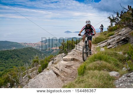Elba Island, Mount Perone Pedaling On A Mountain Bike