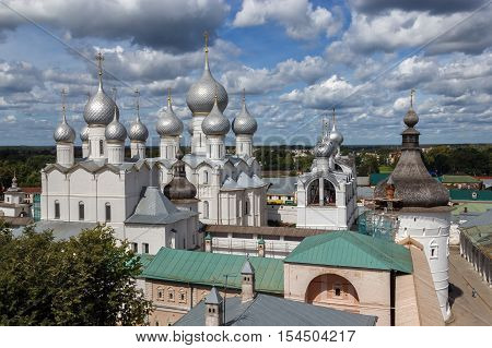 Golden Ring of Russia. Rostov Veliky. A view of ensemble of the Rostov Kremlin from the observation deck