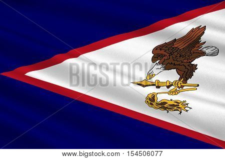 Flag of Territory of American Samoa. 3d illustration
