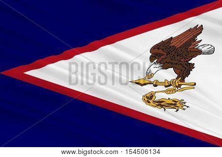 Flag of Territory of American Samoa. 3d illustration