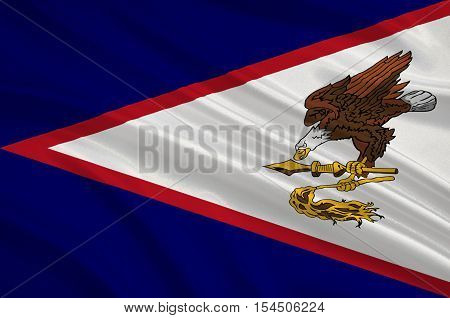 Flag of Territory of American Samoa. 3d illustration