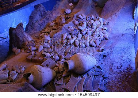 Recreation of a lagan in Bodrum Castle Museum Turkey
