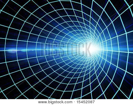 Internet concept -  3d abstract blue tunnel