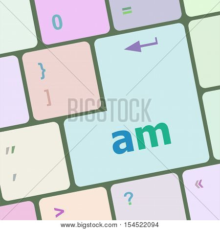 Computer Keyboard (detail) with Americium element button