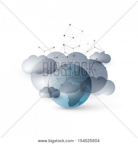 Cloud Computing, IoT, IIoT, Networking, Future Technology Concept Background, Creative Design Template - Illustration in Editable Vector Format