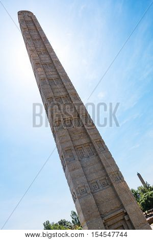 Ethiopia Axum a stela of the archaeologica site
