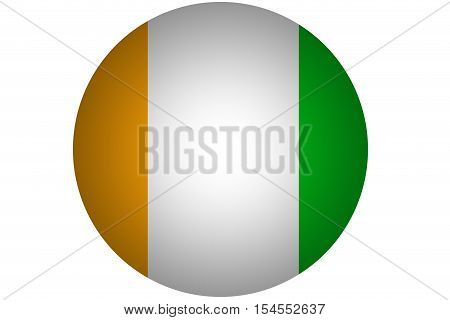 3D Cote d'ivoire flag ,Original and simple Ivory Coast flag.Nation flag