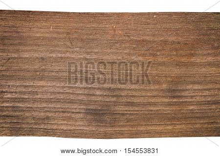 plank of old wood isolated on white background