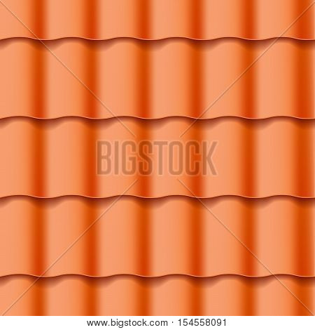 Tiled roof seamless pattern. Orange color. Classic style. Vector illustration