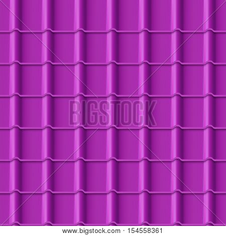 Tiled roof seamless pattern. Violet color. Modern style. Vector illustration