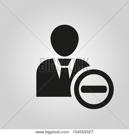 The delete user icon. Delete a user friend and avatar symbol. UI. Web. Logo. Sign. Flat design. App. Stock vector