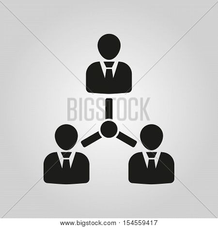 The management icon. Team and group, teamwork, people, alliance symbol. UI. Web. Logo. Sign. Flat design. App. Stock vector