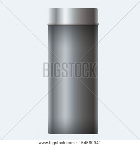 Three White Blank Tin can packaging mockup. Tea coffee dry products gift box. Place your design over the box.
