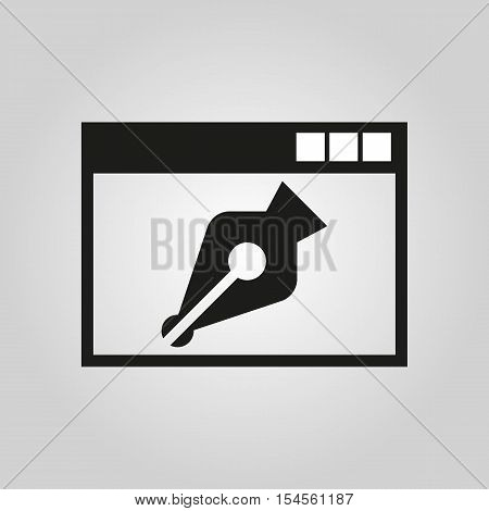 The web design icon. WWW and browser, development, seo symbol. UI. Web. Logo. Sign. Flat design. App. Stock vector