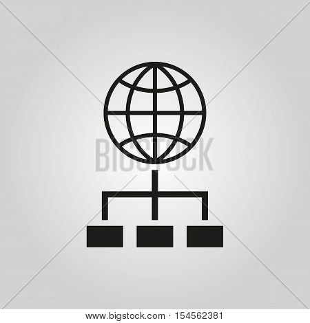 The SEO icon. WWW and browser, development, search symbol. UI. Web. Logo. Sign. Flat design. App. Stock vector