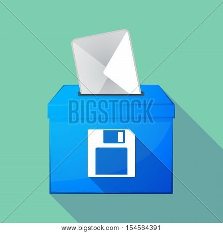 Long Shadow Ballot Box With A Floppy Disk