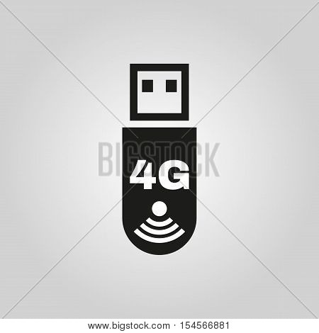 The 4g adapter icon. Transfer and connection, data symbol. UI. Web. Logo. Sign. Flat design. App. Stock vector
