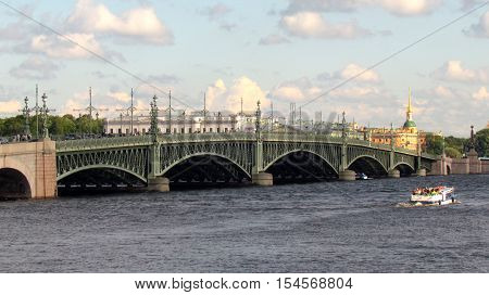 Bridge across the river in St. Petersburg