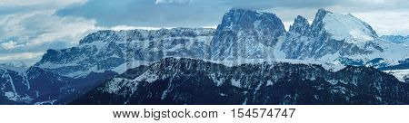 Winter Dolomite Mountain Panorama