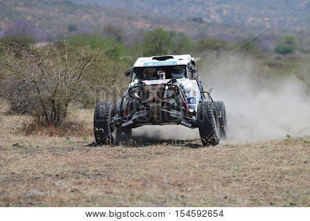 Front View Close-up Of Racing White Zarco Rally Car