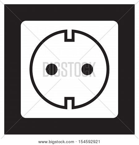 Socket icon black cable component connected connection