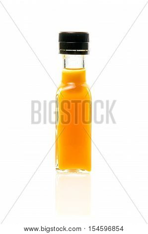 Different Color Home Made Hot Sauce In Glass Bottles