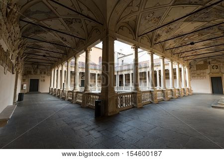 PADUA, ITALY - MAY3, 2016: Palazzo Bo historical building home of the Padova University from 1539 in Padua Italy