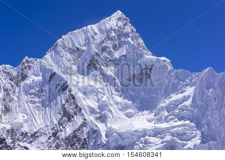 closed up view of Lhotse peak from Gorak Shep. During the way to Everest base camp. Sagarmatha national park. Nepal.