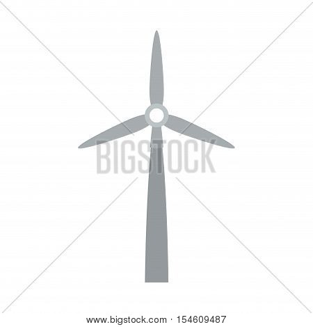 gray silhouette wind power generator vector illustration