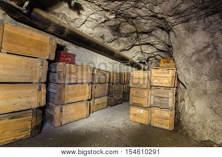 Abandoned bomb shelter hideout in mine WOWII