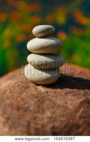 Stones laid out in the form of a pyramid