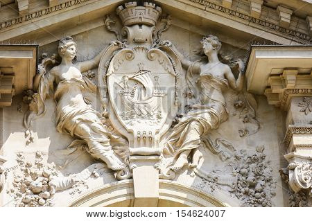 PARIS FRANCE - APRIL 24 2015: Commodities Exchange (Bourse de commerce 1782) is a building in Paris now used to provide services to businesses by Paris Chamber of Commerce.