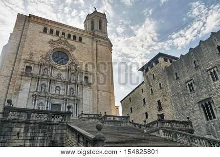 Girona (Gerona Catalunya Spain): the cathedral in gothic style