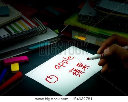 Learning New Language Making Original Flash Cards; Mandarin