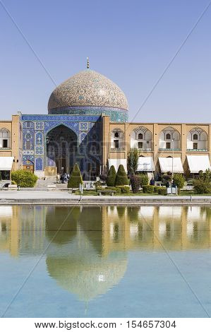 Isfahan, Iran - October 06, 2016: Sheikh Lotfollah Mosque At Naqhsh-e Jahan Square In Isfahan, Iran