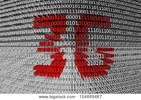3G is presented in the form of binary code 3d illustration