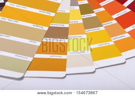 collection of ral colours on white background