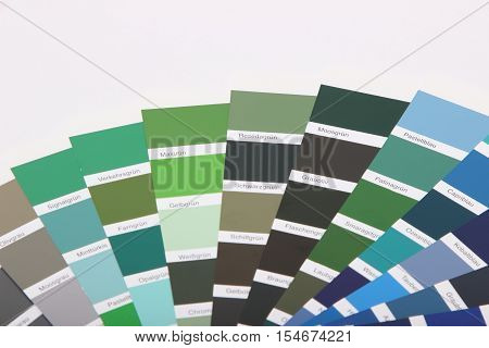 collection of ral colours on white background