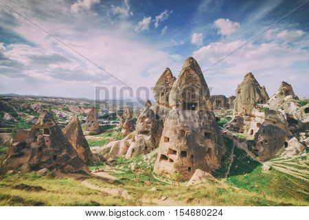 Amazing day in Cappadocia, Turkey, toned like Instagram filter